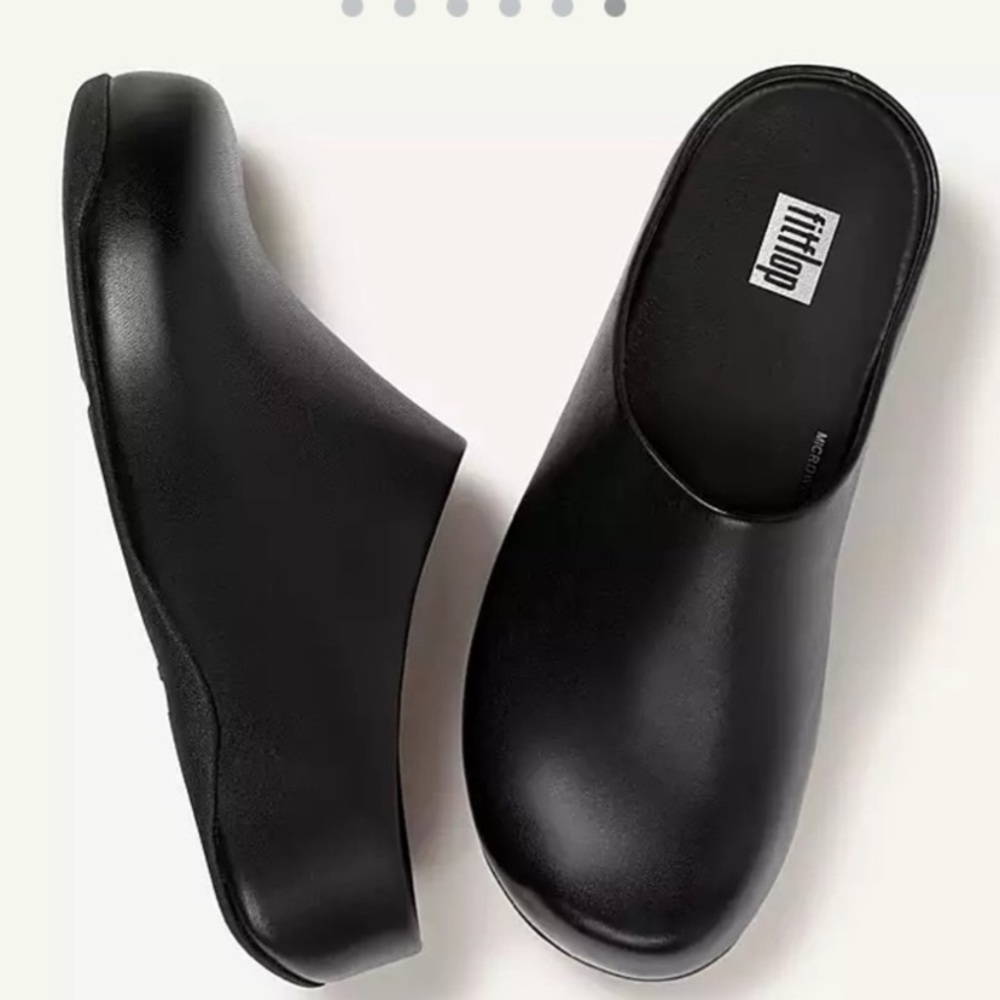 Fitflop shuv clogs black leather loafers